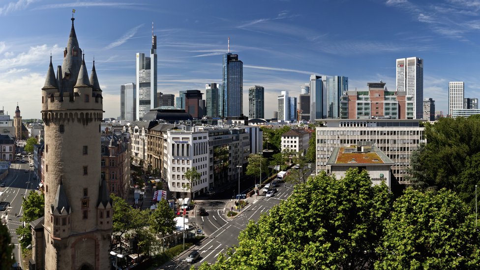Frankfurt, centro financiero alemán.