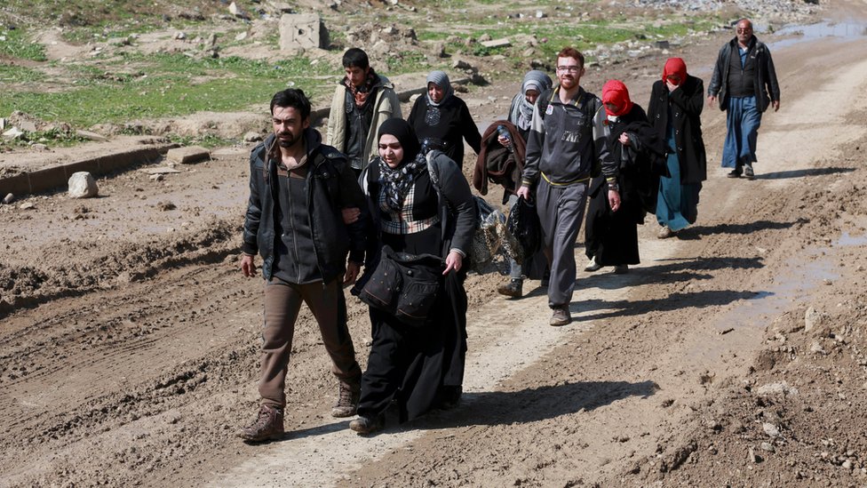 نزوح مواطنين عراقيين من غربي الموصل