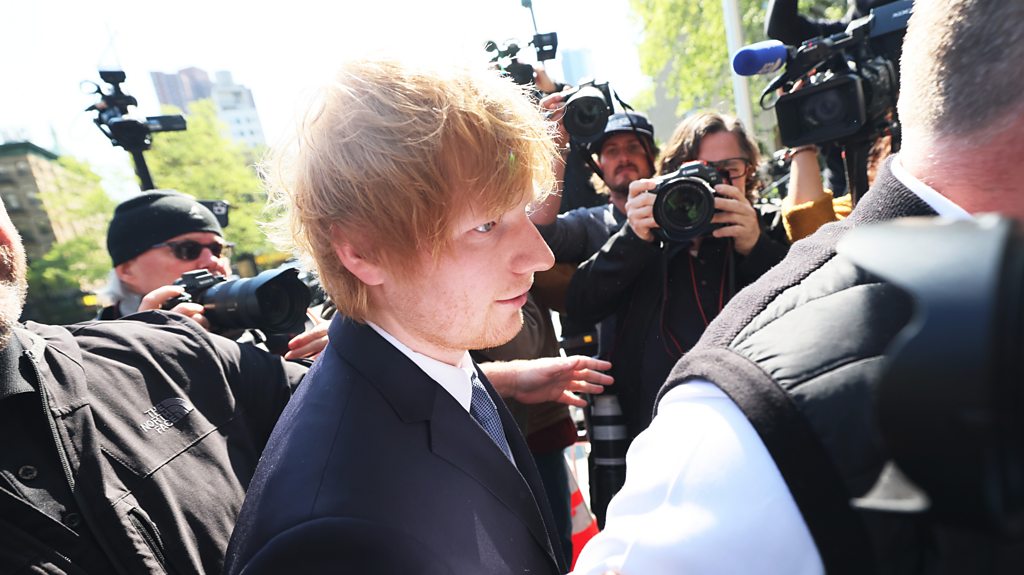 Ed Sheeran arrives at court for copyright trial