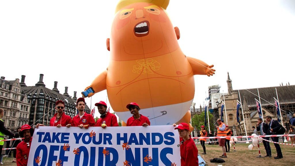 Trump visit: Could US companies run NHS services after Brexit?