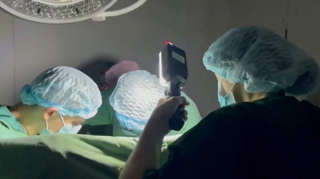 Surgeons operate on baby in Kyiv blackout