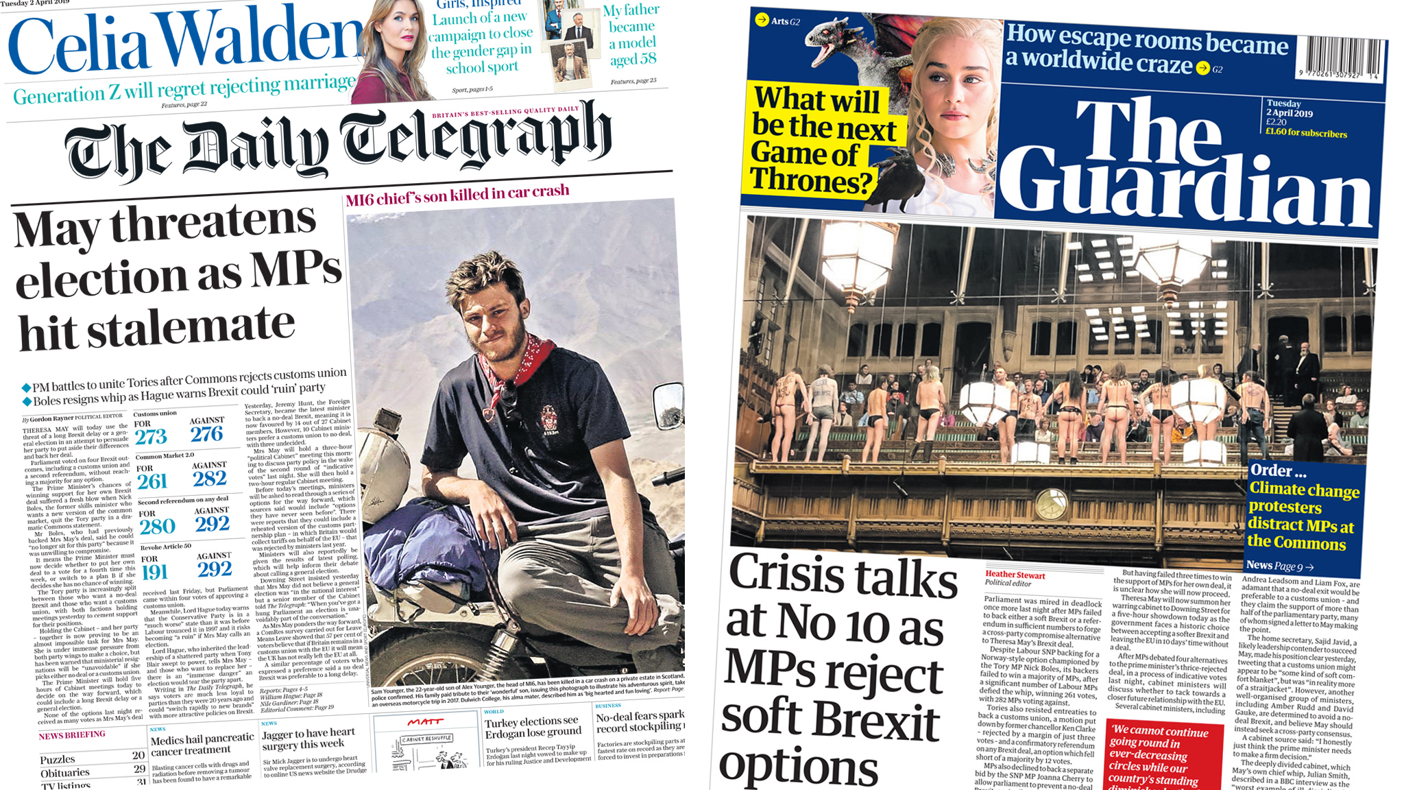 Newspaper headlines: Cabinet 'showdown' talks amid election 'threat'