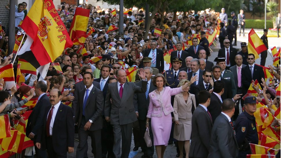 Street scene in Ceuta during visit by Spanish King in 2007