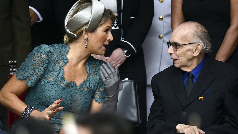 José Antonio Abreu junto a la reina Máxima de Holanda.