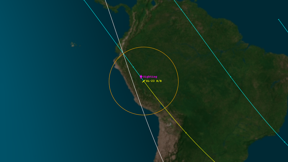 La compañía sin fines de lucro Aerospace señaló en su portal web que el objeto fue avistado reingresando en la atmósfera el 27 de enero sobre Pucallpa, en el norte de Perú.