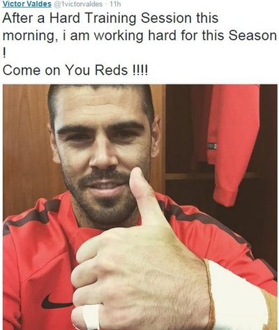 Victor Valdes tweeted on Tuesday morning