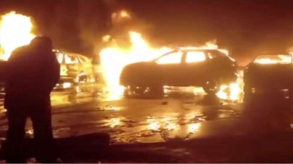Italian storm destroys hundreds of brand new cars