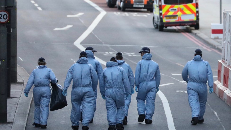 Forensic officers on London Bridge