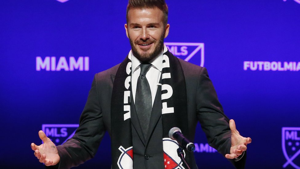 David Beckham en el anuncio de su nuevo equipo