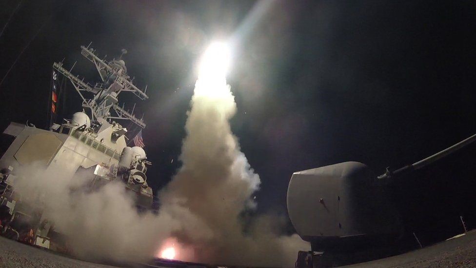 أمريكا قصفت سوريا بالصواريخ في أبريل/نيسان