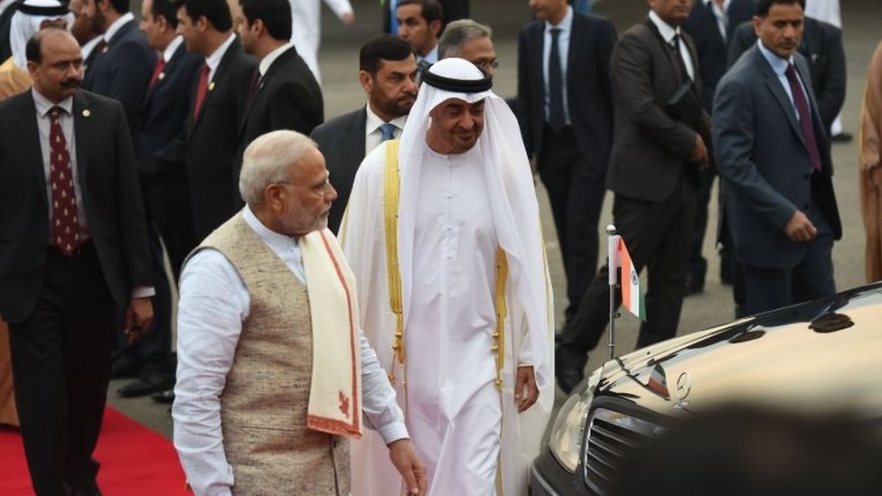 رئيس الوزراء الهندي في استقبال ولي عهد أبو ظبي