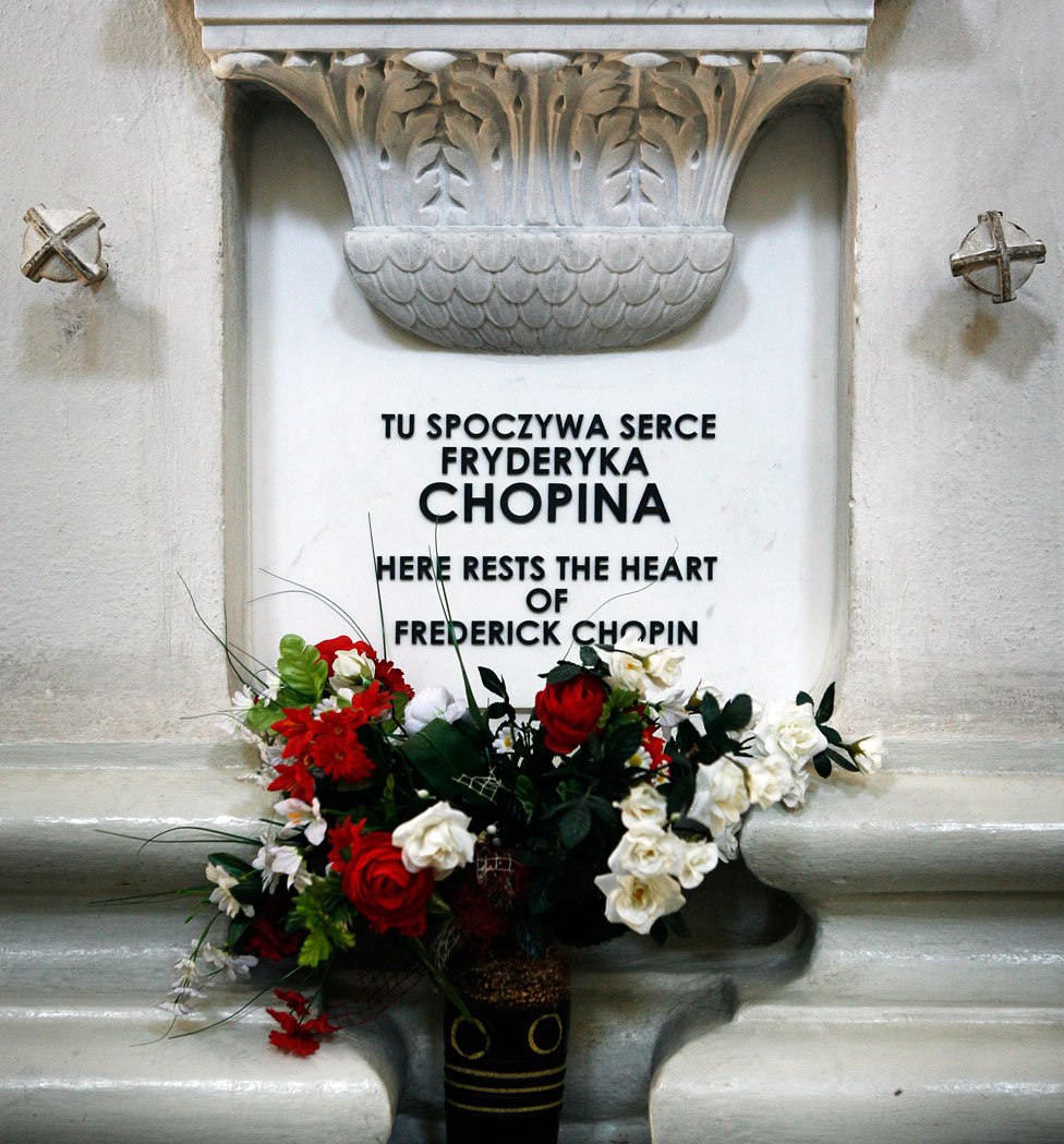 Monumento a Chopin en la iglesia de la Santa Cruz en Varsovia