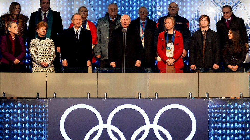 Mr Putin declares the Sochi games open