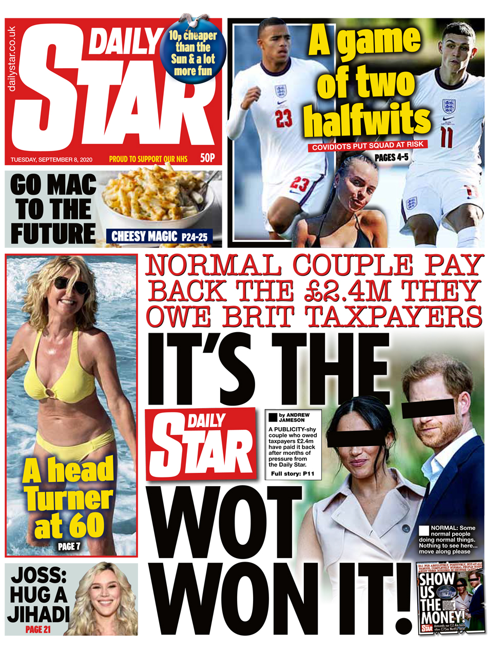 Front page of the Daily Star