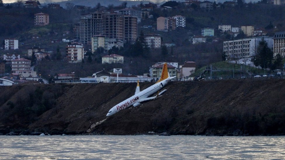 El avión de Pegasus Airlines accidentado