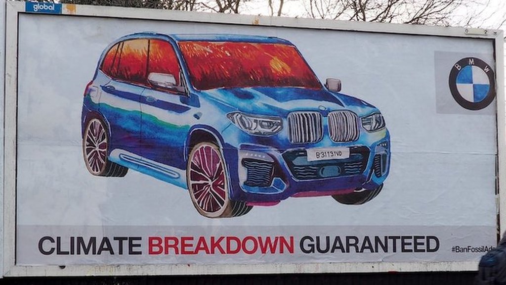 Climate hactivists subvert billboard adverts