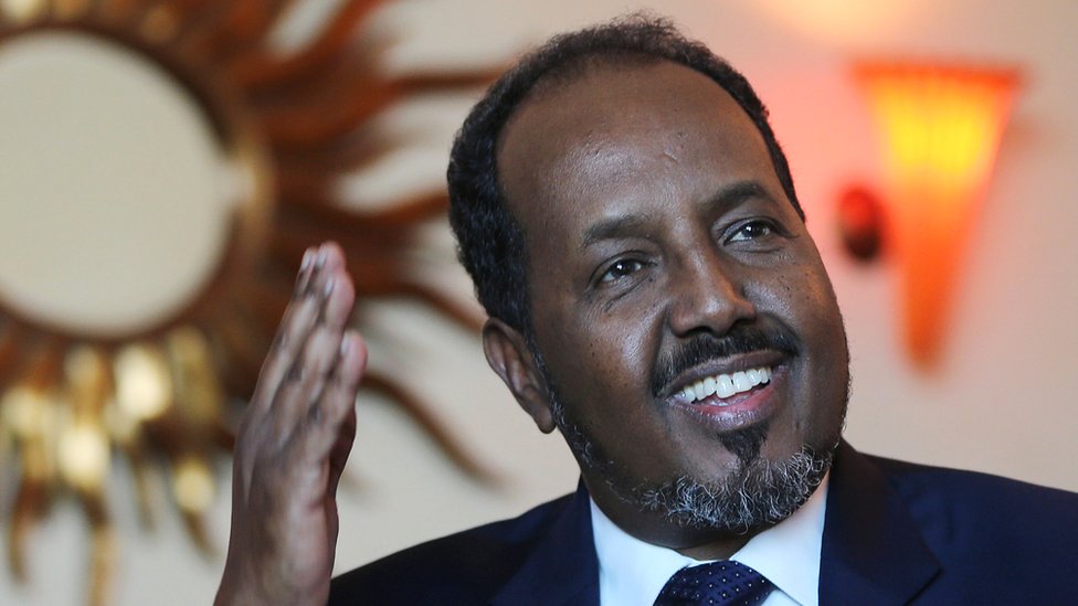 Somali President Hassan Sheikh Mohamud visits Dubai, in the United Arab Emirates, in November 2015.