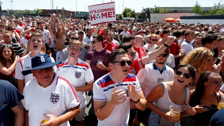 England fans glued to Sweden clash