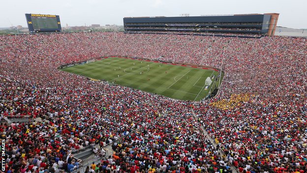 More than 109,000 fans watched Manchester United play Real Madrid in a friendly in Michigan, US, in 2014