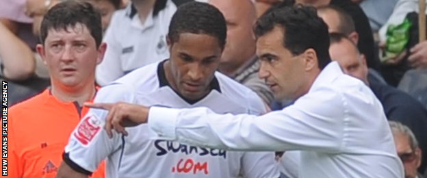 Ashley Williams with Roberto Martinez in 2008 at Swansea