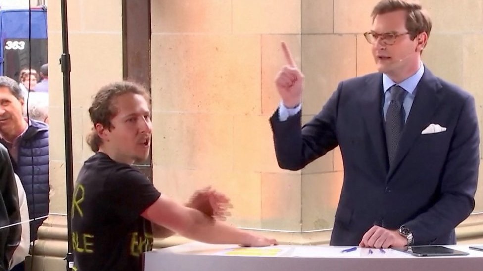 'Seriously?' - TV host's exasperation at protester