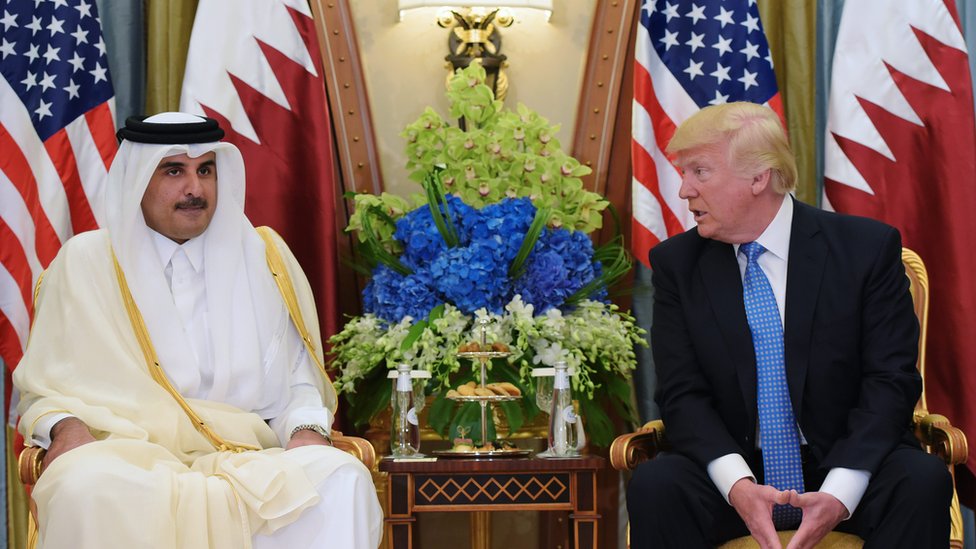 أمير قطر والرئيس الأمريكي