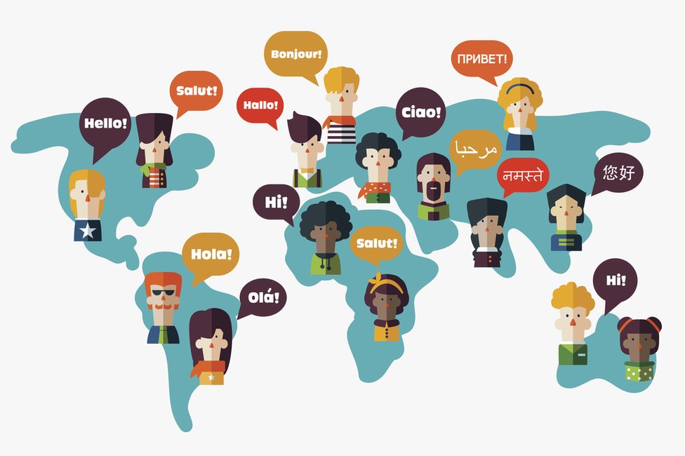 Saludos en distintos idiomas.