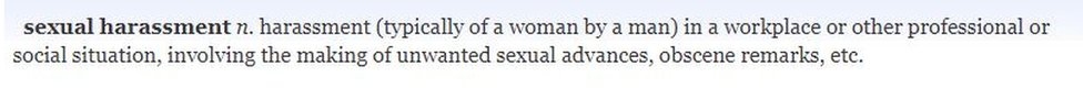 Oxford English Dictionary definition of sexual harassment