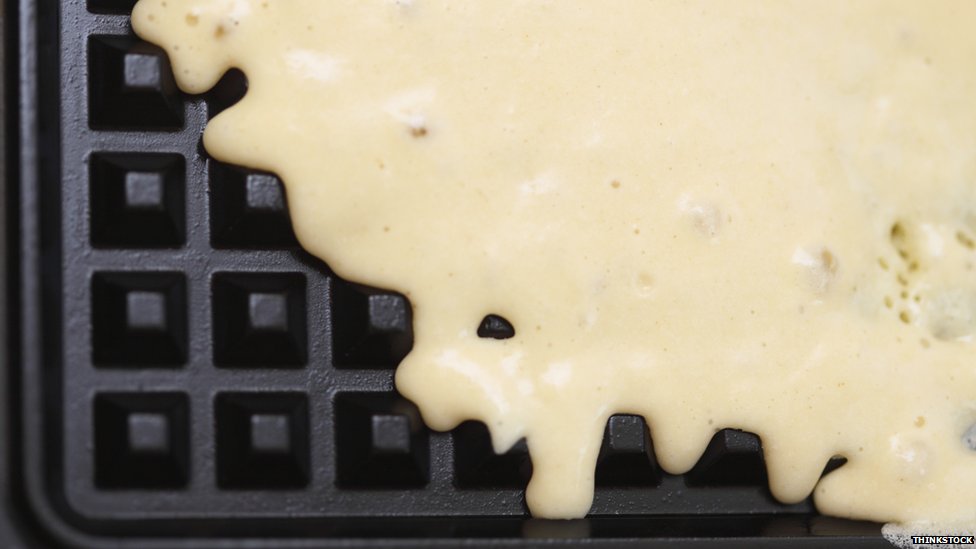 Cooking waffles on a waffle iron