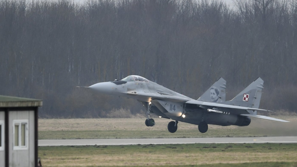 Poland first Nato country to send jets to Ukraine