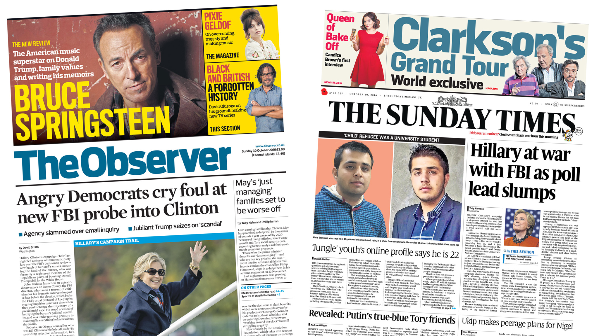 Newspaper review Clinton probe dominates front pages 15 Minute News