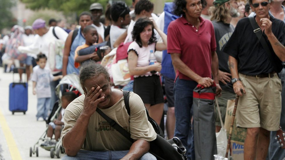 Afectados por el Katrina en Nueva Orleans.