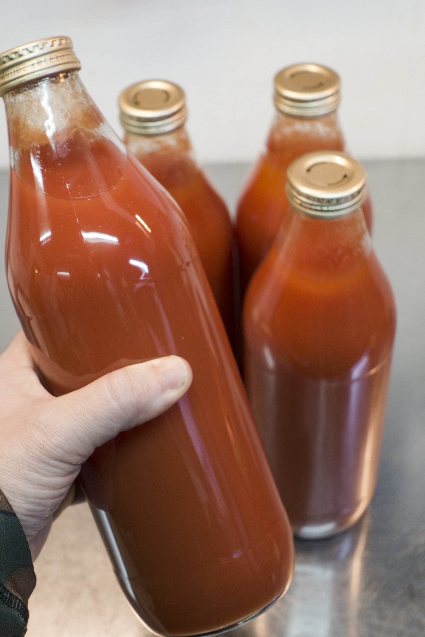 Salsa de tomate en botella