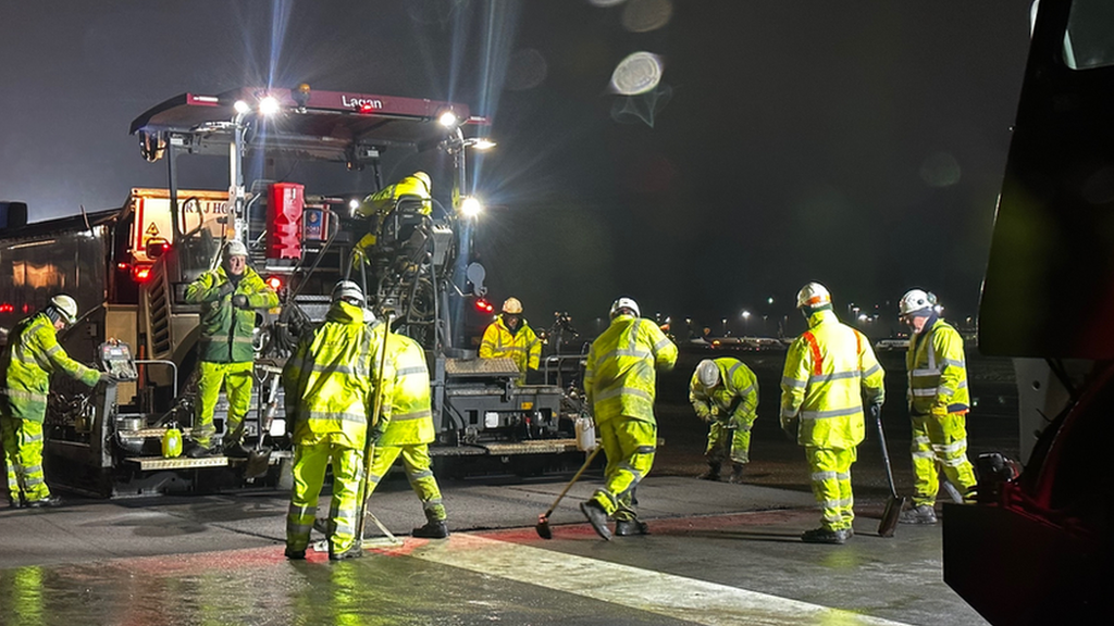 The race against time to resurface an airport runway