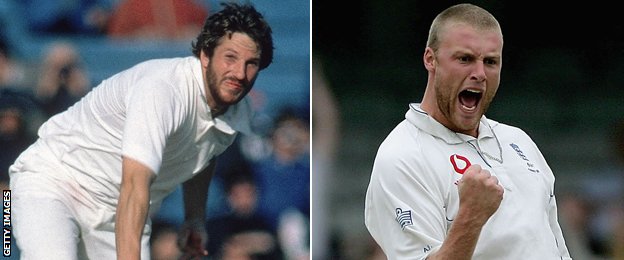 Ian Botham and Andrew Flintoff 