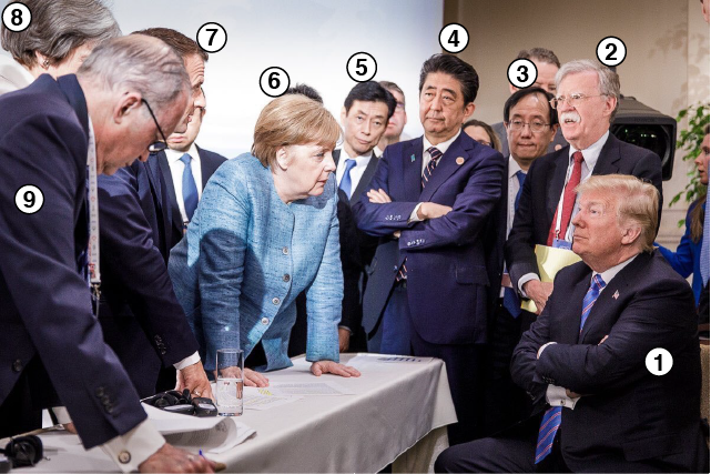 統帥綱領•統帥参考 G7峰會：默克爾火爆網絡的照片中都有誰？ - BBC News 中文