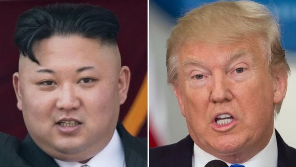 Kim Jong-un (kiri) dan Donald Trump (kanan)