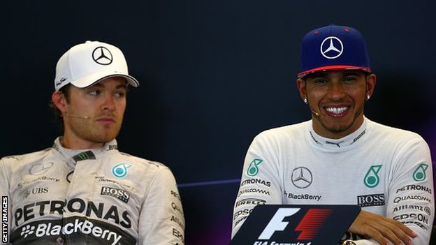 Nico Rosberg and Lewis Hamilton