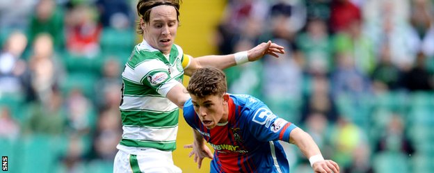 Celtic's Stefan Johansen and Inverness Caledonian Thistle's Ryan Christie