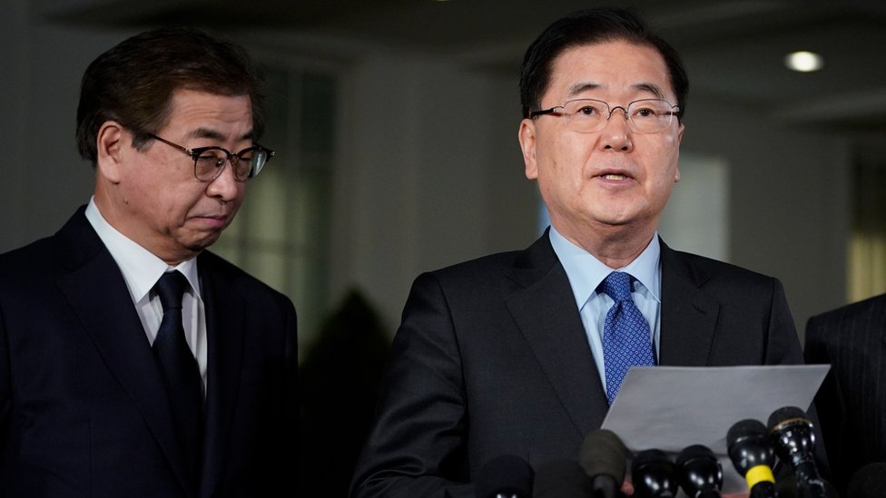 Jefe de la Oficina de Seguridad Nacional de Corea del Sur, Chung Eiu-yong.