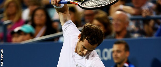 Andy Murray was frustrated as he lost to South Africa's Kevin Anderson in New York