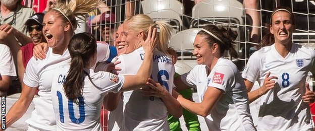 England celebrate during their win over Canada