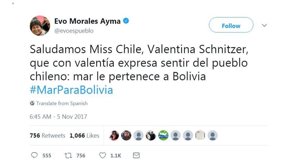 Cuenta de Twitter de Evo Morales