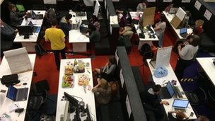 All the coders at BBC Birmingham working on their team projects
