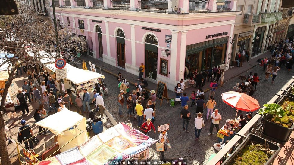 Vista de las calles del barrio porteño de San Telmo