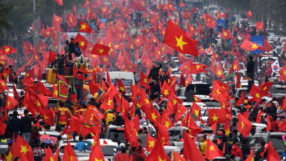 Celebrations in Hanoi after the U-23 football match (28 Jan 2018)