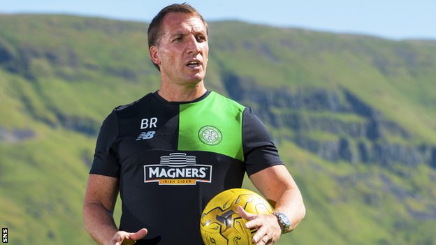 Celtic manager Brendan Rodgers at the club's training centre at Lennoxtown
