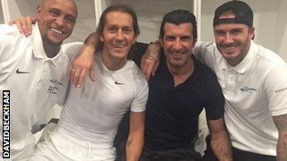 David Beckham (right) with his former Real Madrid team-mates
