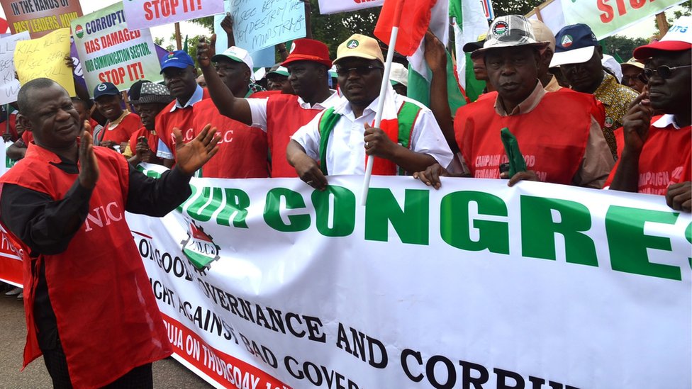 Nigeria Labour Congress don declare warning strike from Thursday - BBC News  Pidgin