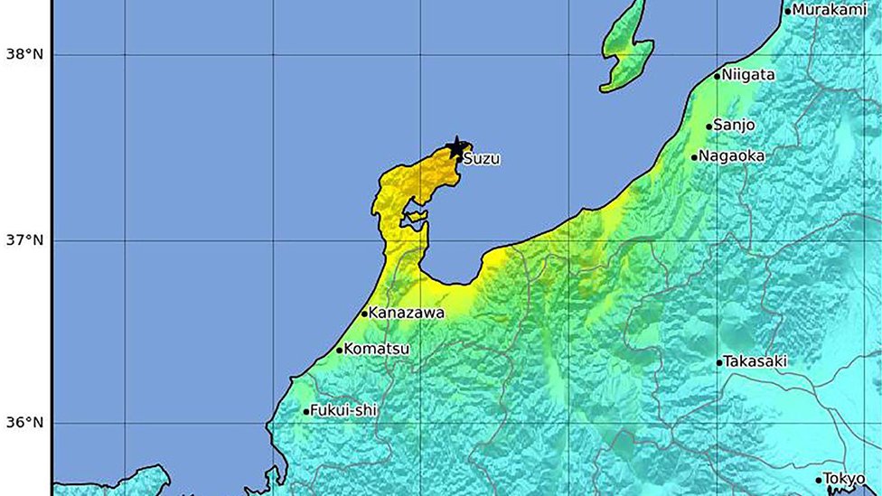 石川県能登地方で最大震度7の地震 大津波警報発令、揺れ相次ぐ - BBC